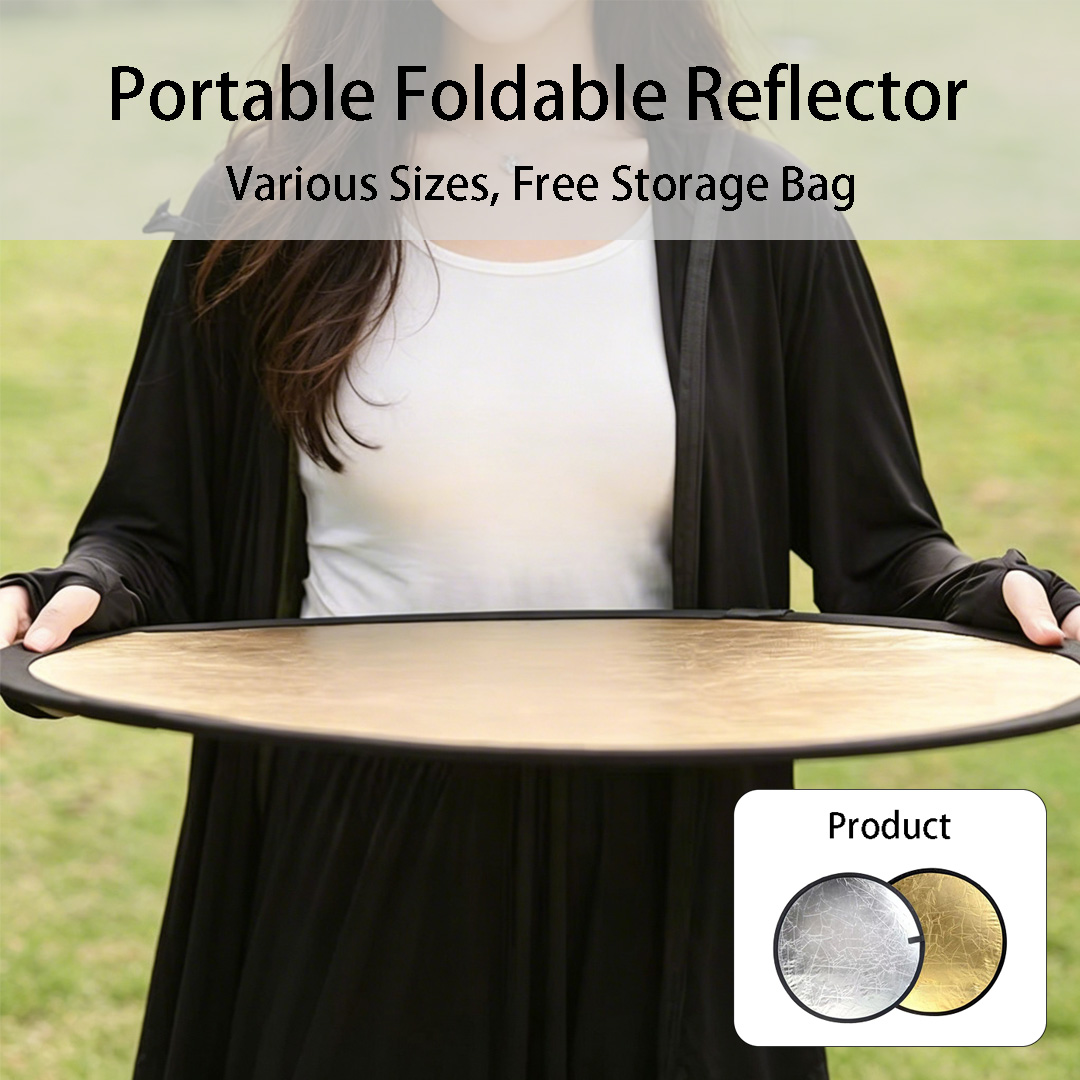 Photography Lighting Reflector - Reflector redondo de doble cara plateado