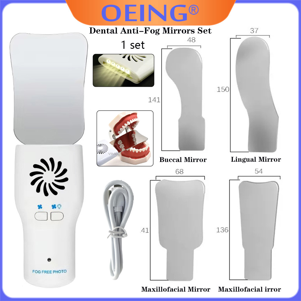 Photography Lighting Reflector - Juego de espejos antiniebla dentales AG,