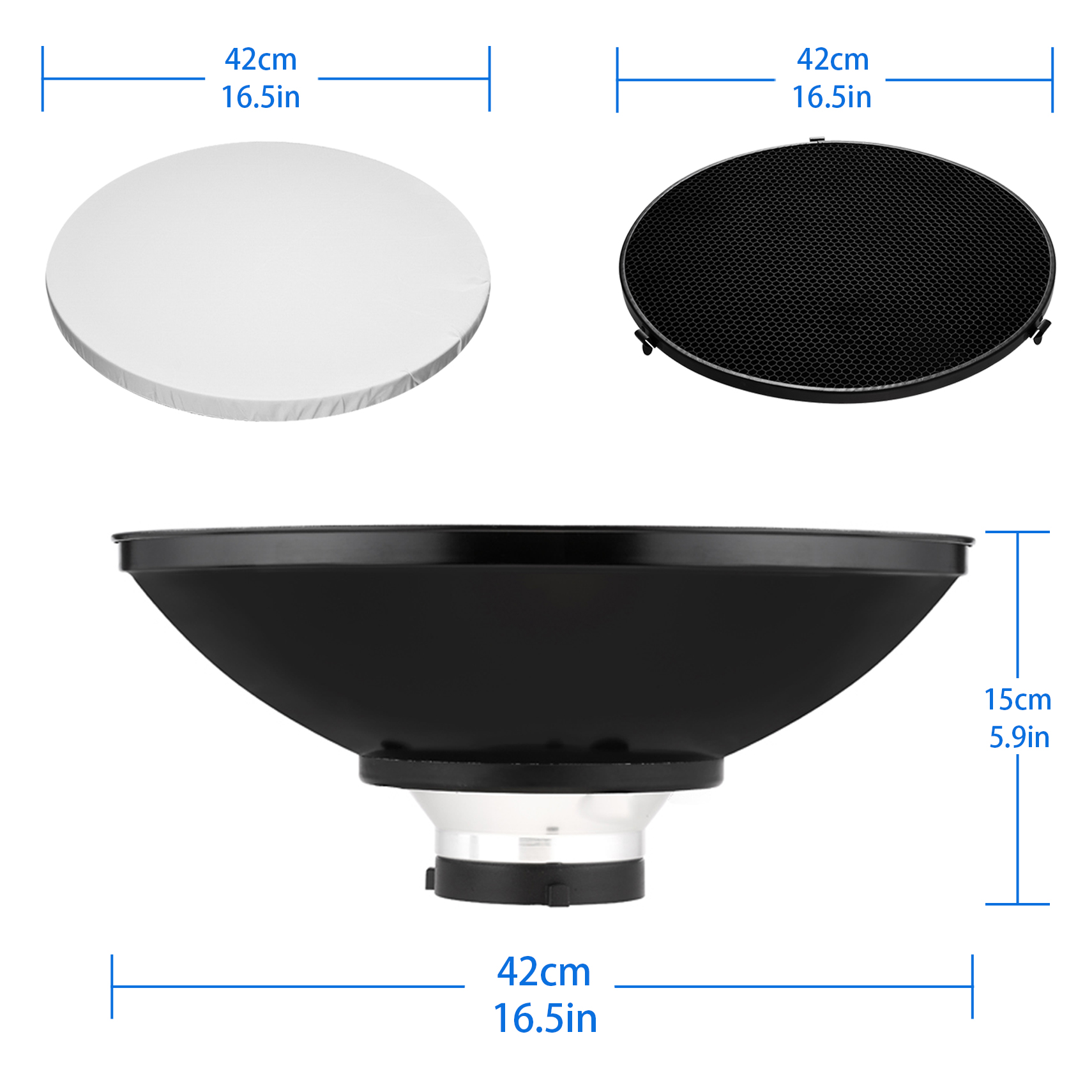 Reflector de 16,5 pulgadas par - Photography Lighting Beauty Dish reseña y precio