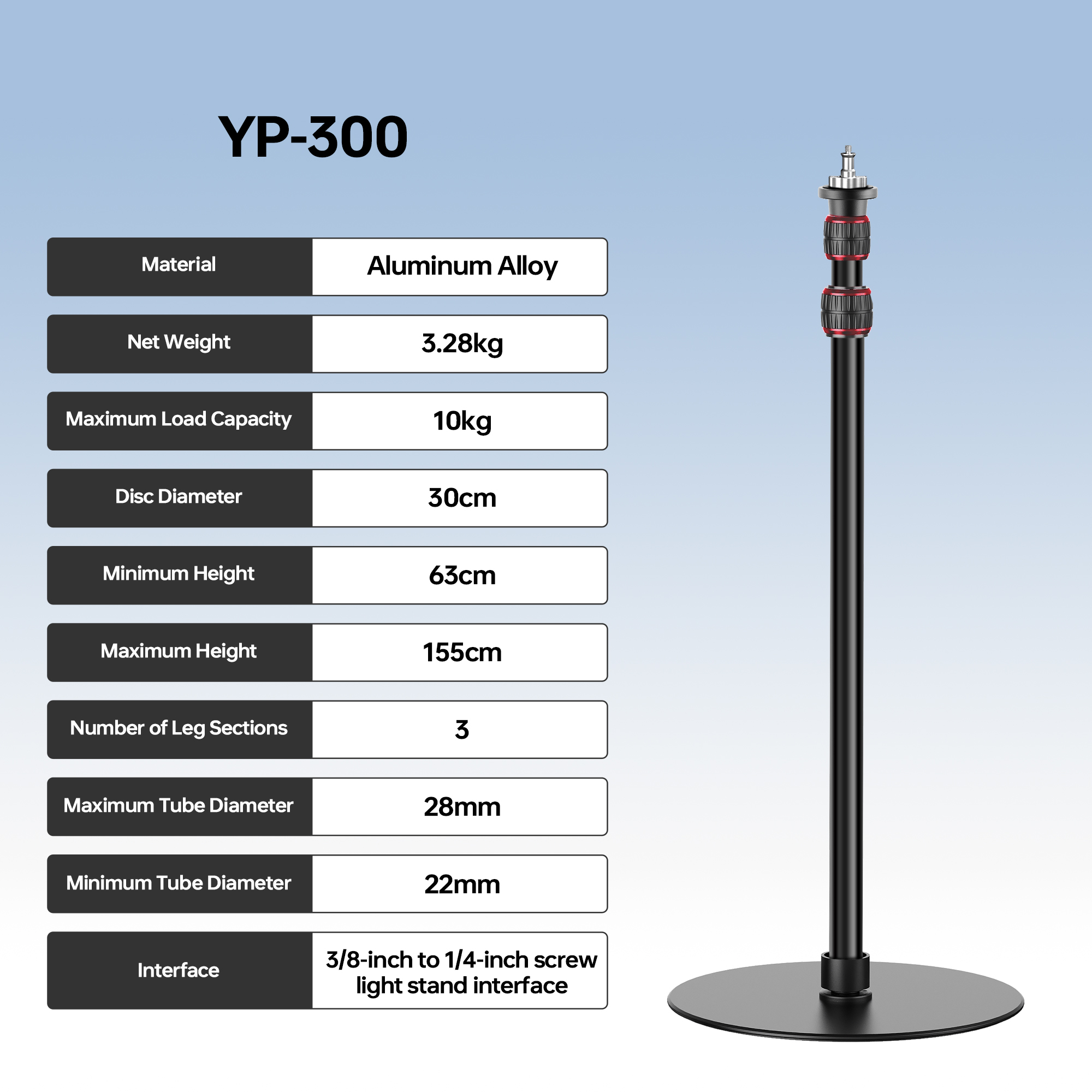 Soporte Monopié Manbily YP300  - Photography Lighting Softbox reseña y precio