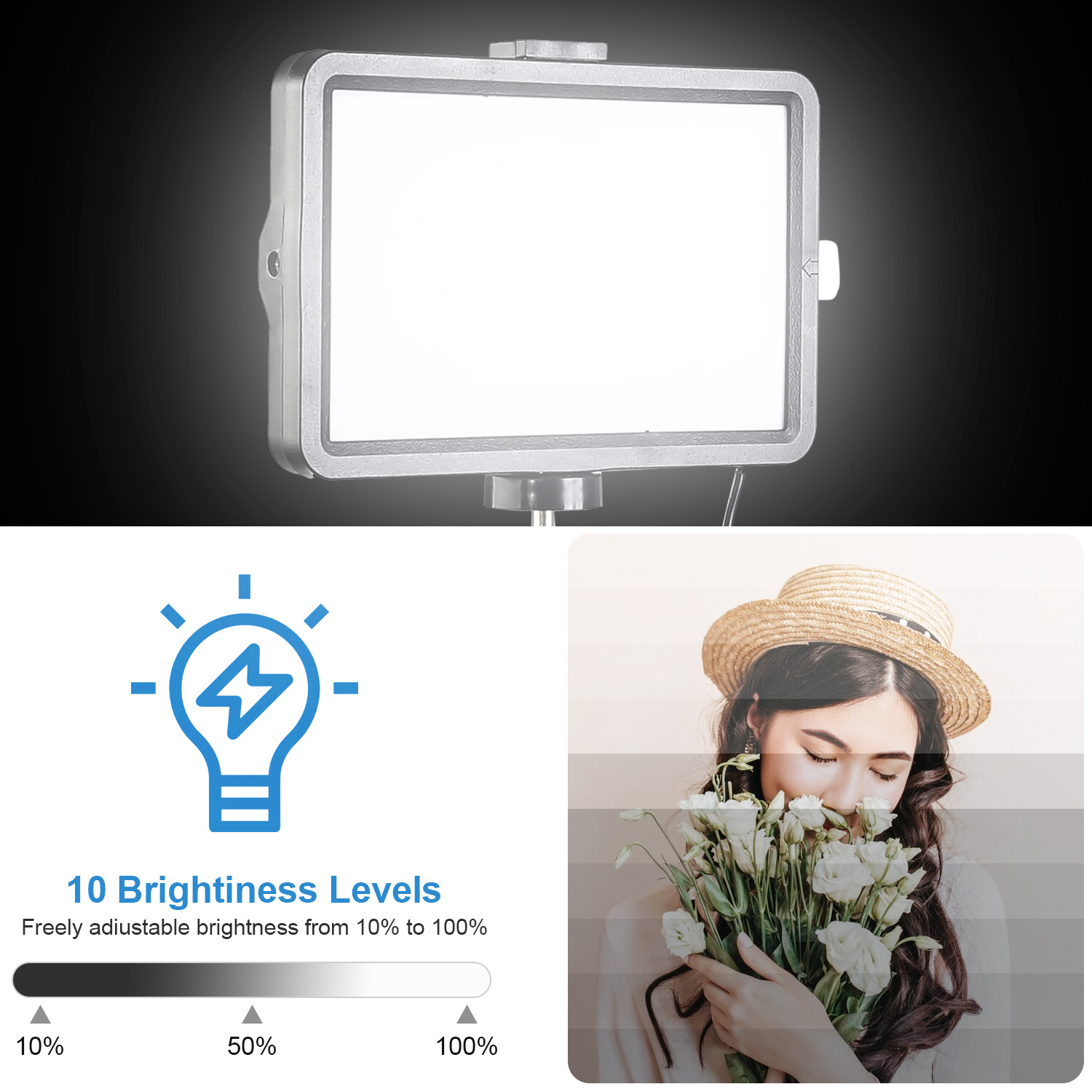 Luz LED Cuadrada de 8 Pulgadas - Makeup Photography Lighting reseña y precio