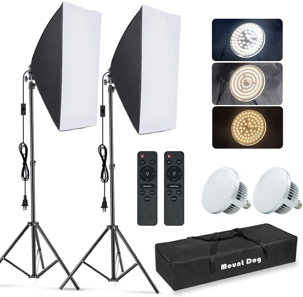 Kit de iluminación con caja de - Photography Lighting Setup reseña y precio