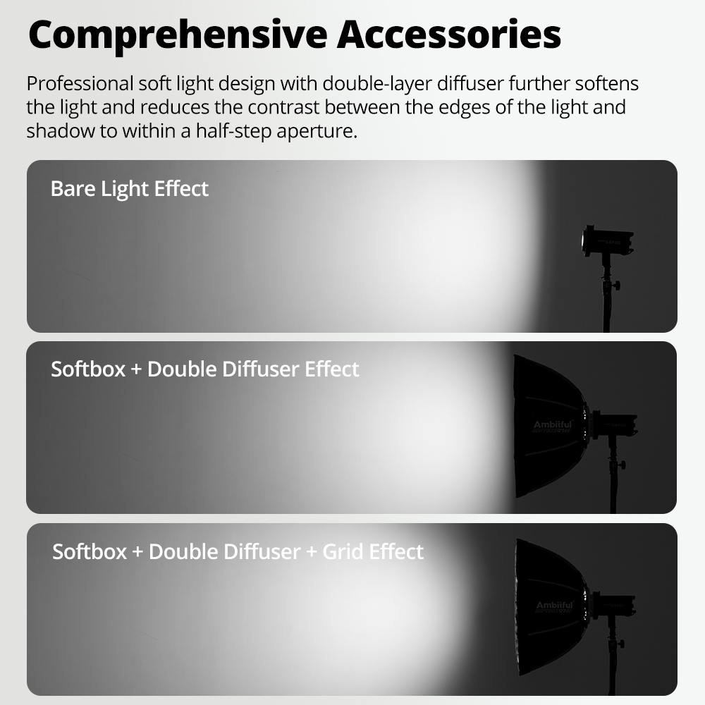AMBITFUL Q7II 55/65/90cm Softb - Photography Lighting Setup reseña y precio