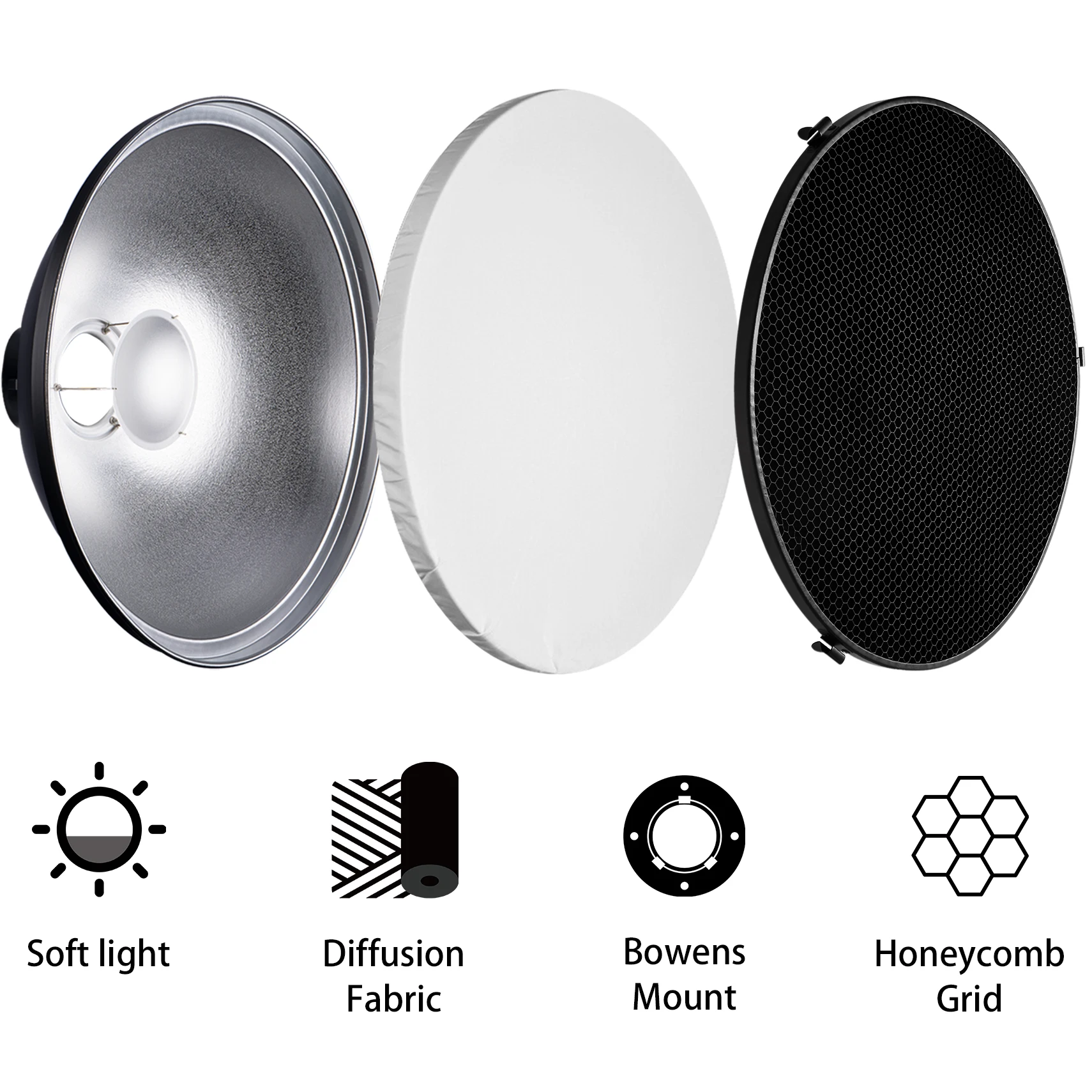 Selens-reflector Interior plat - Photography Lighting Beauty Dish reseña y precio